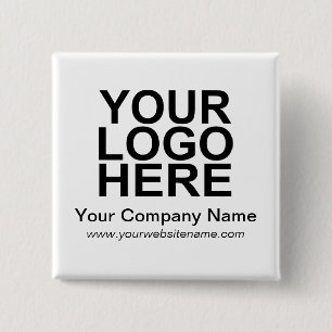 Bóton Quadrado 5.08cm Logotipo Personalizado da Empresa Comercial