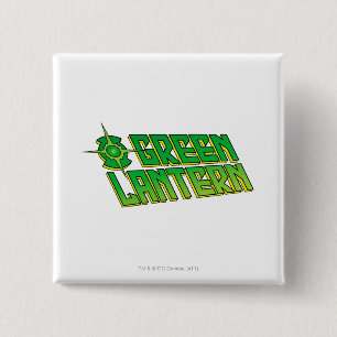 Bóton Quadrado 5.08cm Logotipo verde da lanterna - inclinado