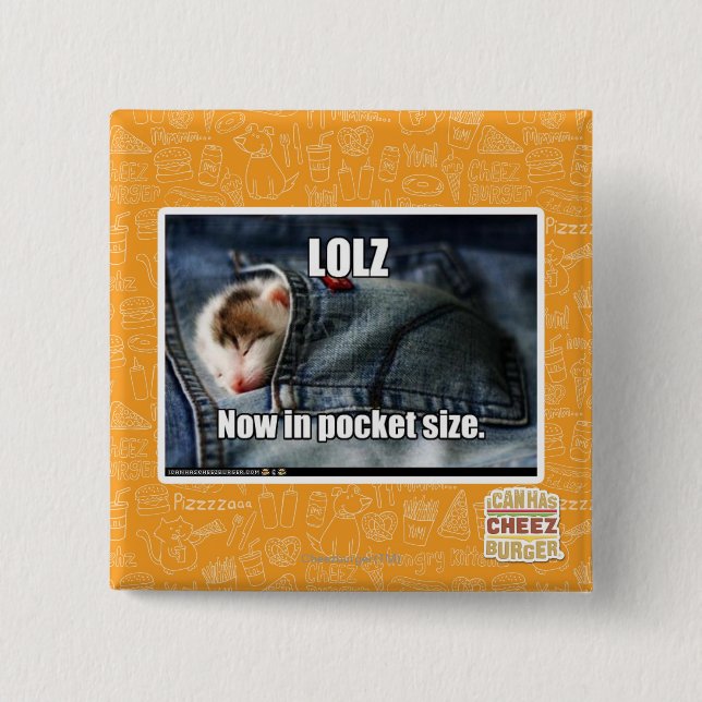 Bóton Quadrado 5.08cm LOLZ agora no tamanho do bolso (Frente)