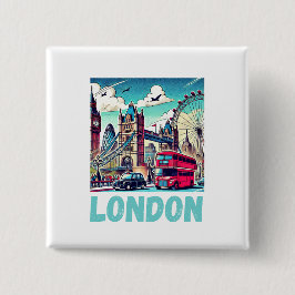 Bóton Quadrado 5.08cm London-Sticker