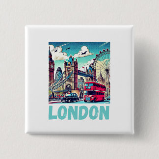 Bóton Quadrado 5.08cm London-Sticker