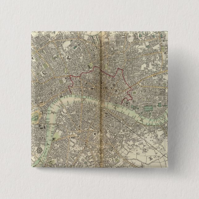 Bóton Quadrado 5.08cm Londres (Frente)