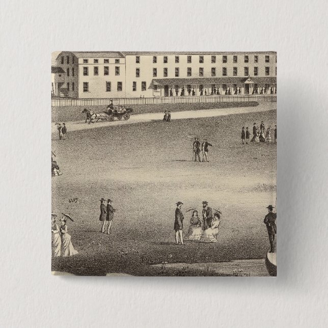 Bóton Quadrado 5.08cm Long Beach House, Long Beach, NJ (Frente)