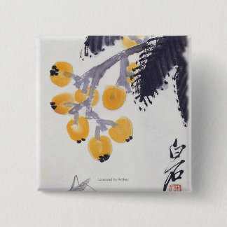 Bóton Quadrado 5.08cm Loquats e um gafanhoto