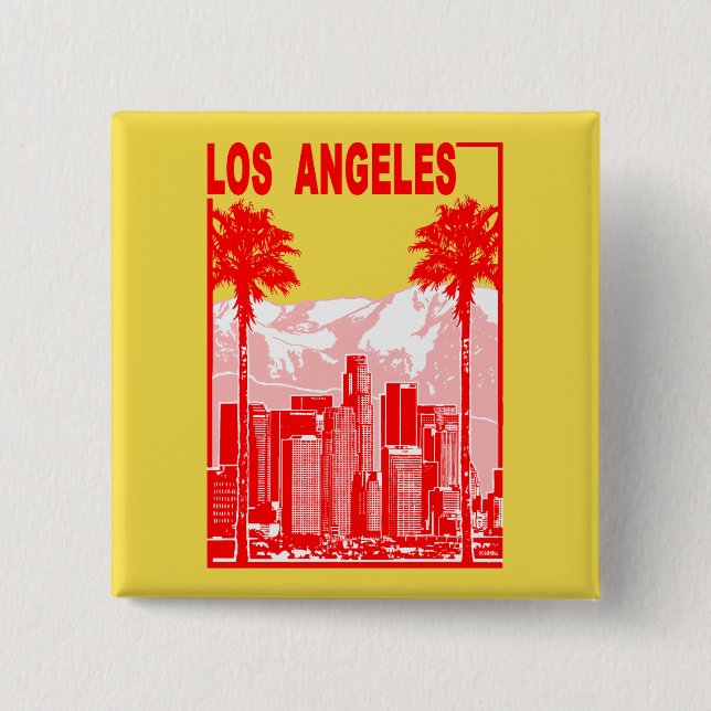 Bóton Quadrado 5.08cm Los Angeles (Frente)
