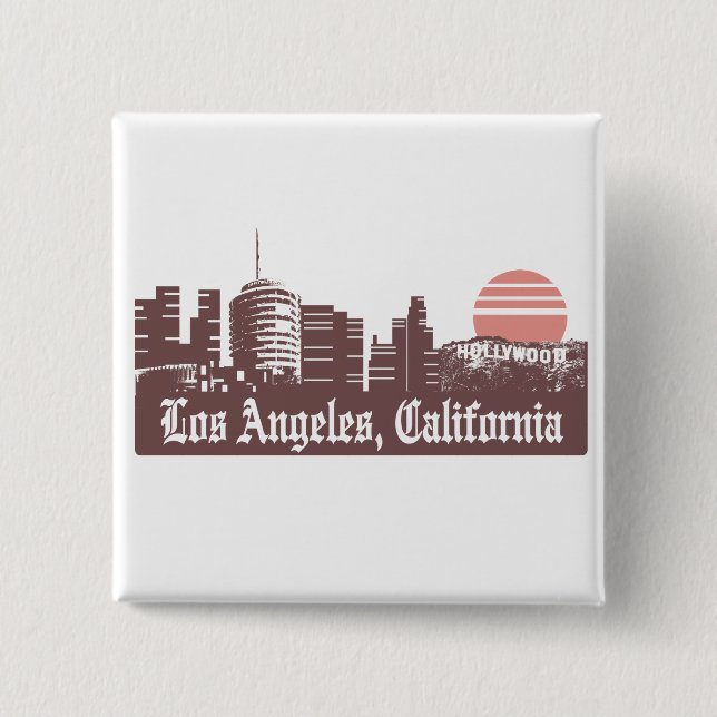 Bóton Quadrado 5.08cm Los Angeles Linesky (Frente)