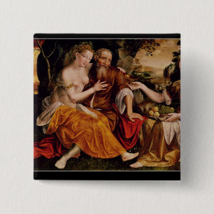 Bóton Quadrado 5.08cm Lote e suas filhas, c.1565