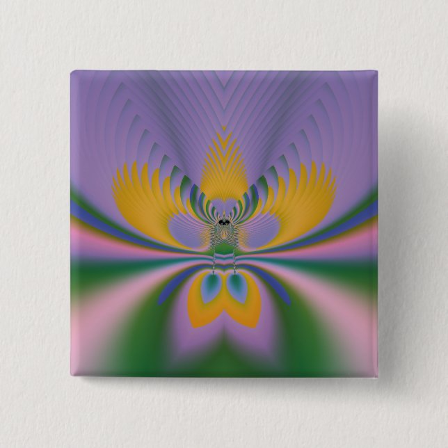 Bóton Quadrado 5.08cm Lótus Roxo (Frente)