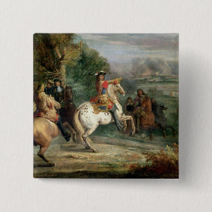 Bóton Quadrado 5.08cm Louis XIV (1638-1715) que vigiam o cerco de um Ci
