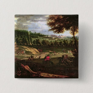 Bóton Quadrado 5.08cm Louis XIV que caçam em margoso com uma vista