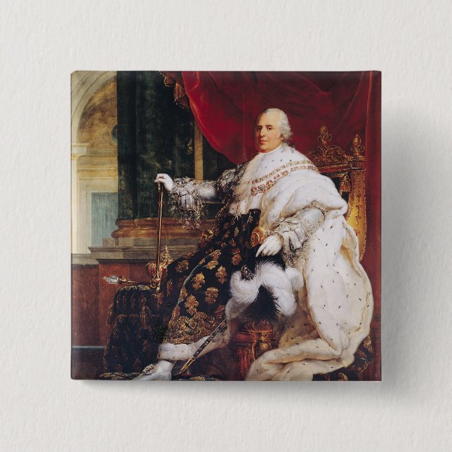 Bóton Quadrado 5.08cm Louis XVIII (Frente)