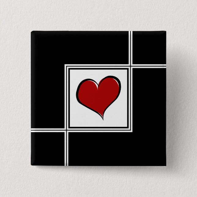 Bóton Quadrado 5.08cm Love design (Frente)