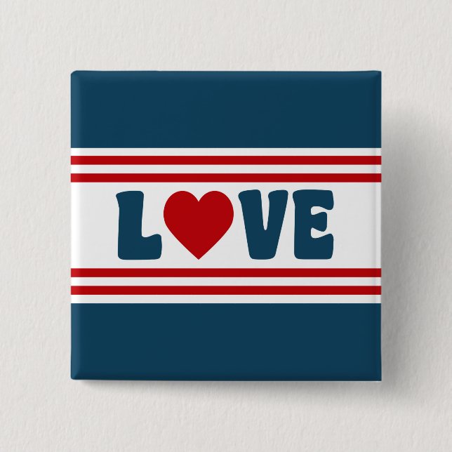 Bóton Quadrado 5.08cm Love design (Frente)