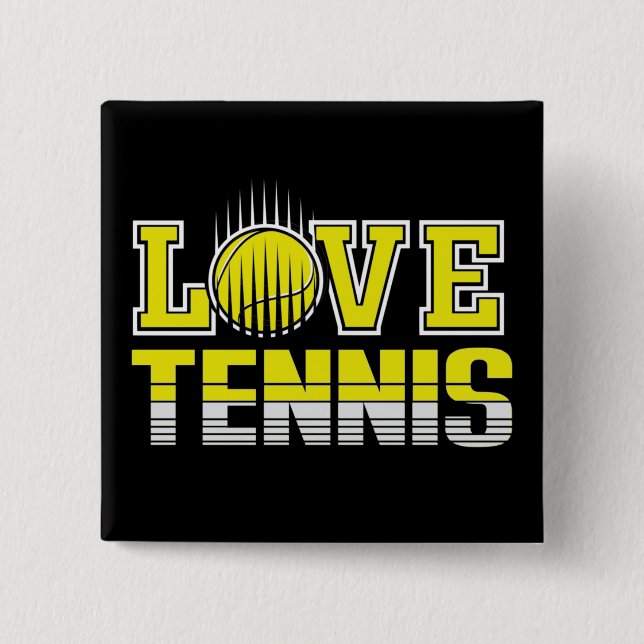 Bóton Quadrado 5.08cm Love Tennis   Button (Frente)