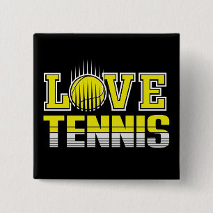 Bóton Quadrado 5.08cm Love Tennis Button