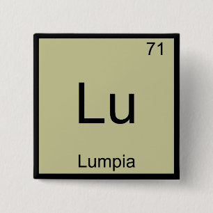 Bóton Quadrado 5.08cm Lu - Lumpia Camiseta de Símbolo de Elemento de Quí