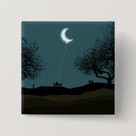 Bóton Quadrado 5.08cm Lua Balão