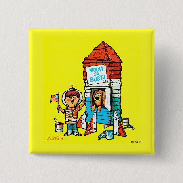 Bóton Quadrado 5.08cm Lua ou busto! (Frente)