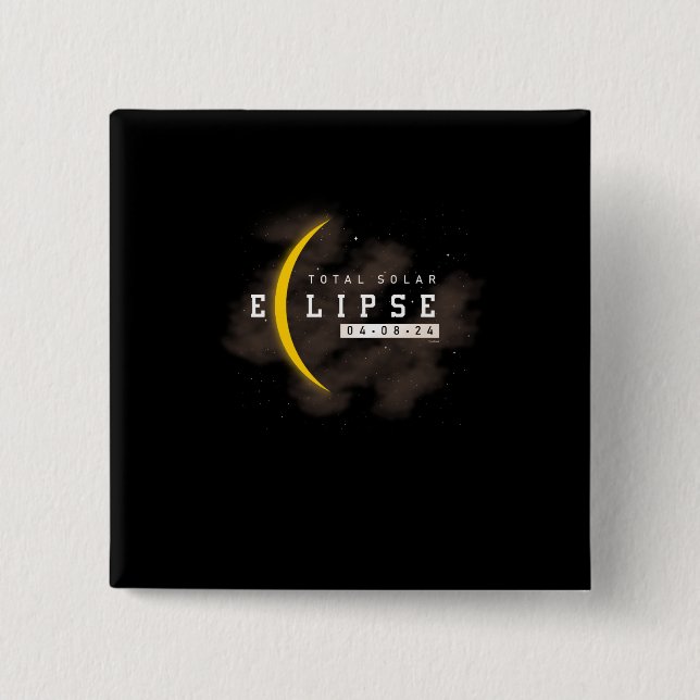 Bóton Quadrado 5.08cm Lua total do eclipse de Annularity do eclipse (Frente)