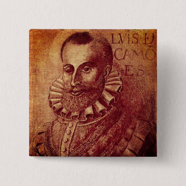 Bóton Quadrado 5.08cm Luís de Camões (Frente)