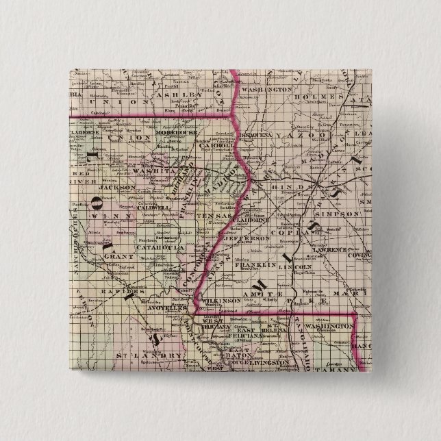 Bóton Quadrado 5.08cm Luisiana (Frente)