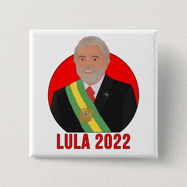 Bóton Quadrado 5.08cm Lula 2022 (Frente)