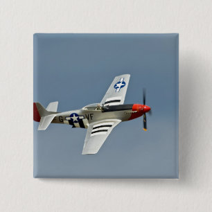 Bóton Quadrado 5.08cm Lutador do mustang de P-51D com voo das marcaçõe