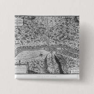 Bóton Quadrado 5.08cm Lutetia ou o primeiro plano de Paris