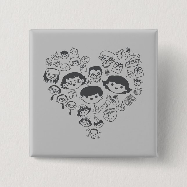 Bóton Quadrado 5.08cm Luv (Frente)