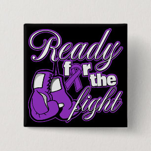 Bóton Quadrado 5.08cm Luvas De câncer de pâncreas Prontas Para A Luta