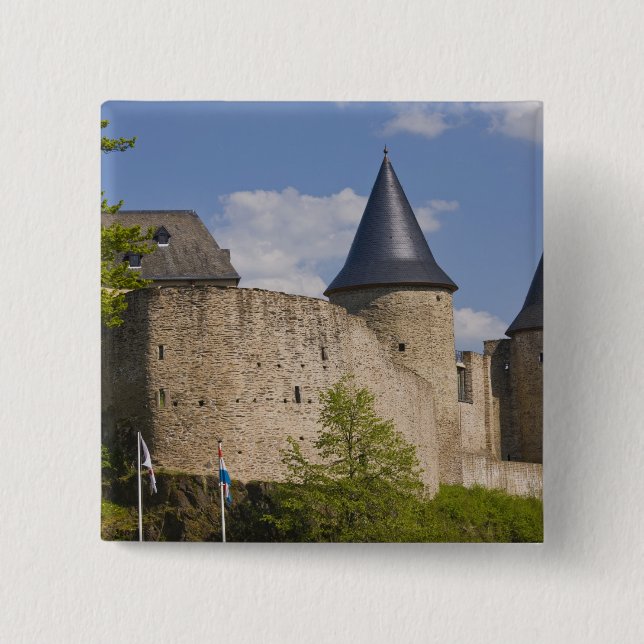 Bóton Quadrado 5.08cm Luxemburgo, Vale do Rio Sure. Bourscheid, (Frente)