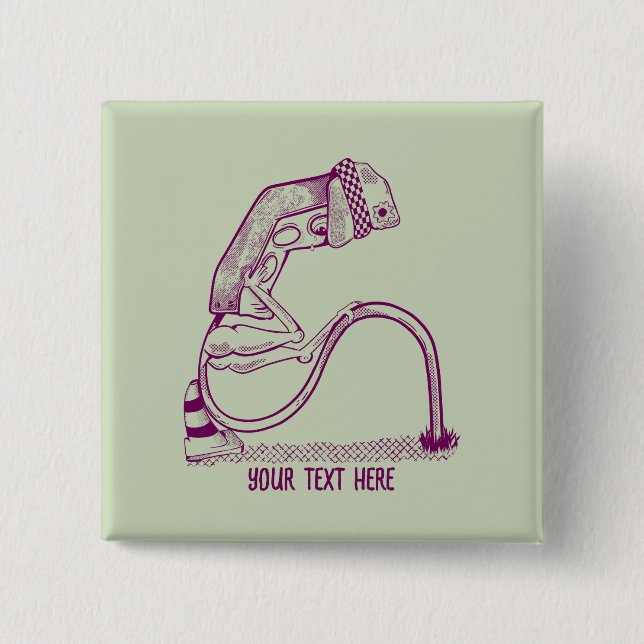 Bóton Quadrado 5.08cm Luz de tráfego deprimida (Frente)