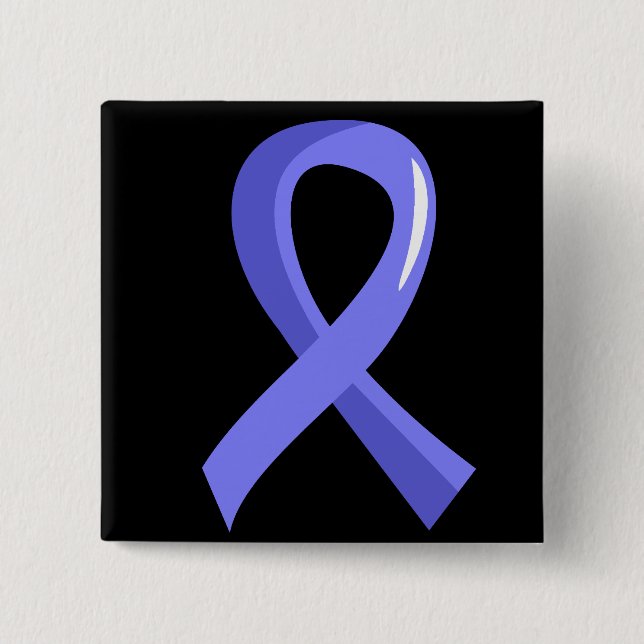 Bóton Quadrado 5.08cm Luz do cancro da próstata - fita azul 3 (Frente)