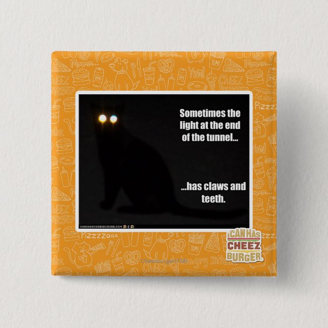 Bóton Quadrado 5.08cm Luz na extremidade do túnel (Frente)