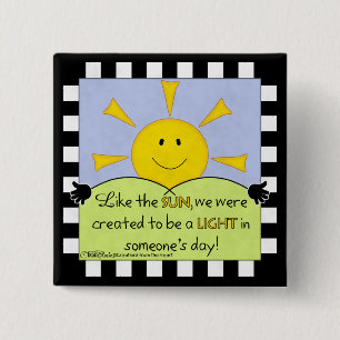 Bóton Quadrado 5.08cm Luz no Sol-Dia de Alguém
