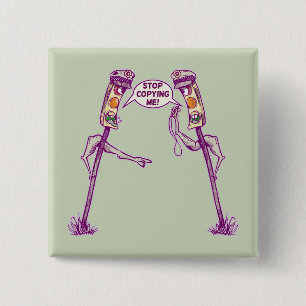 Bóton Quadrado 5.08cm Luzes de trânsito engraçadas