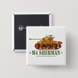 Bóton Quadrado 5.08cm M4 Sherman Segunda Guerra Mundial, 2.ª Estação Ame