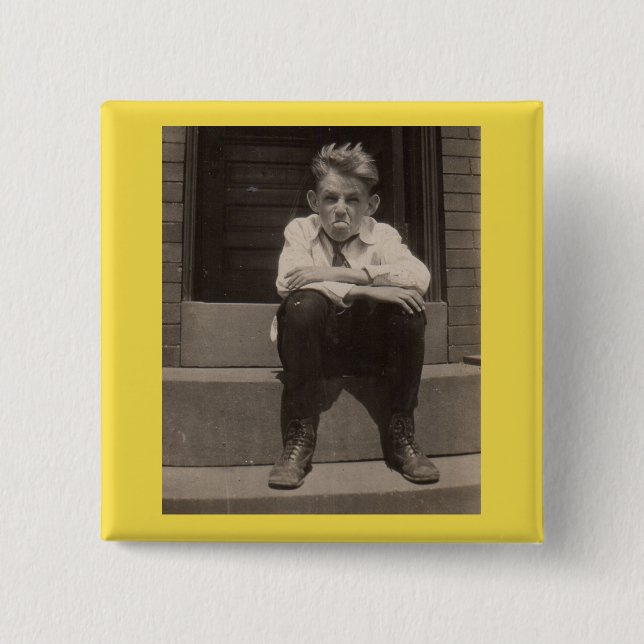 Bóton Quadrado 5.08cm má atitude (Frente)