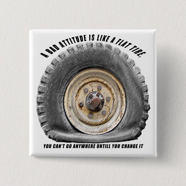 Bóton Quadrado 5.08cm Má Atitude Como Pneus (Frente)