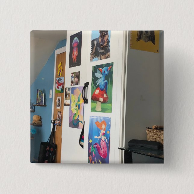 Bóton Quadrado 5.08cm ma chambre en photo carré (Frente)