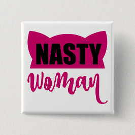 Bóton Quadrado 5.08cm Mã Pinta Rosa Pussy Gato Hat