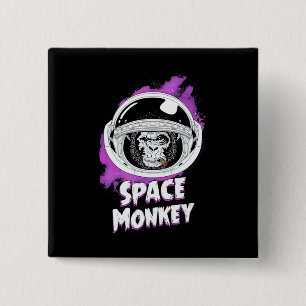 Bóton Quadrado 5.08cm Macaco espacial macaco