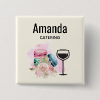 Macarões Coloridos e Botão de Aquarela do Vinho
