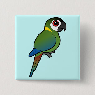 Bóton Quadrado 5.08cm Macaw Ouro-colocado um colar