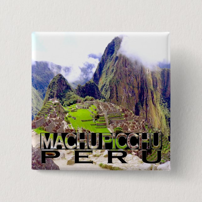 Bóton Quadrado 5.08cm Machu Picchu (Frente)