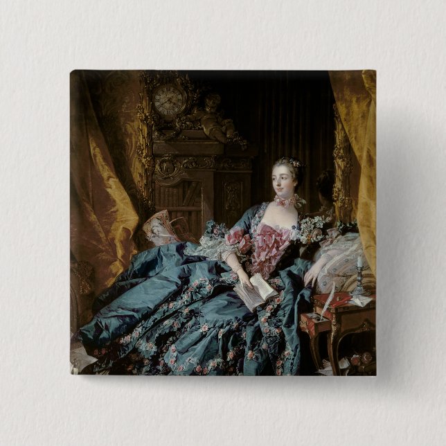 Bóton Quadrado 5.08cm Madame de Pompadour, 1756 (Frente)