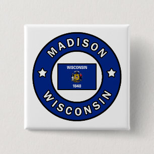 Bóton Quadrado 5.08cm Madison Wisconsin