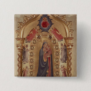 Bóton Quadrado 5.08cm Madonna das estrelas