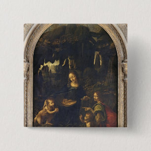 Bóton Quadrado 5.08cm Madonna das rochas, c.1478