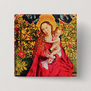 BÓTON QUADRADO 5.08CM MADONNA DO BOWER DO ROSA